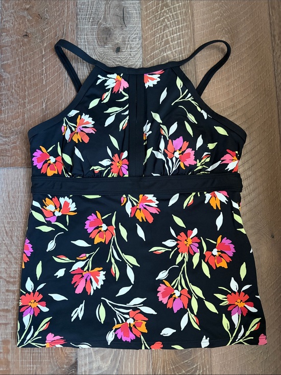 Lands' End Other - Lands' End Black Floral Tankini-Style Top